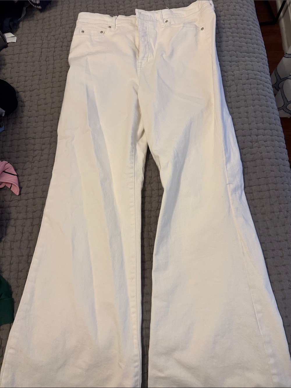 Jessica Simpson White Wide-Leg Flare Jeans